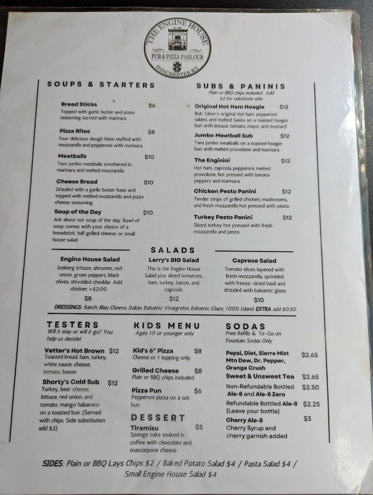 Engine House Pizza Pub Menu image 3