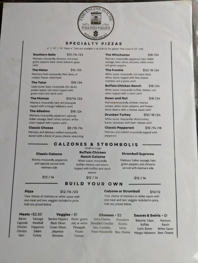 Engine House Pizza Pub Menu image 4